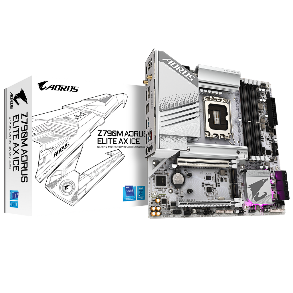 GIGABYTE Z790M AORUS ELITE AX ICE DDR5 MOTHERBOARD – TechCure India