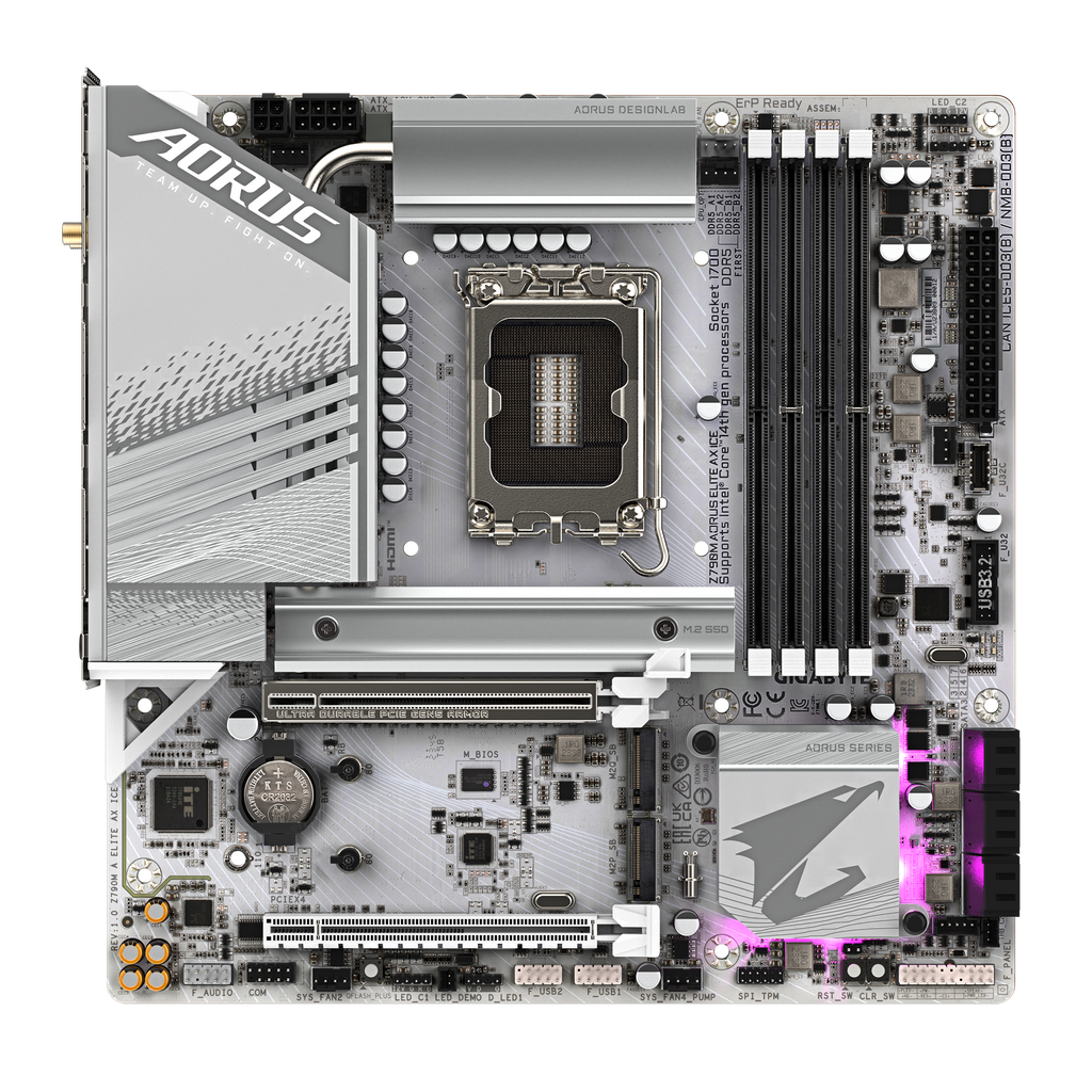 GIGABYTE Z790M AORUS ELITE AX ICE DDR5 MOTHERBOARD – TechCure India
