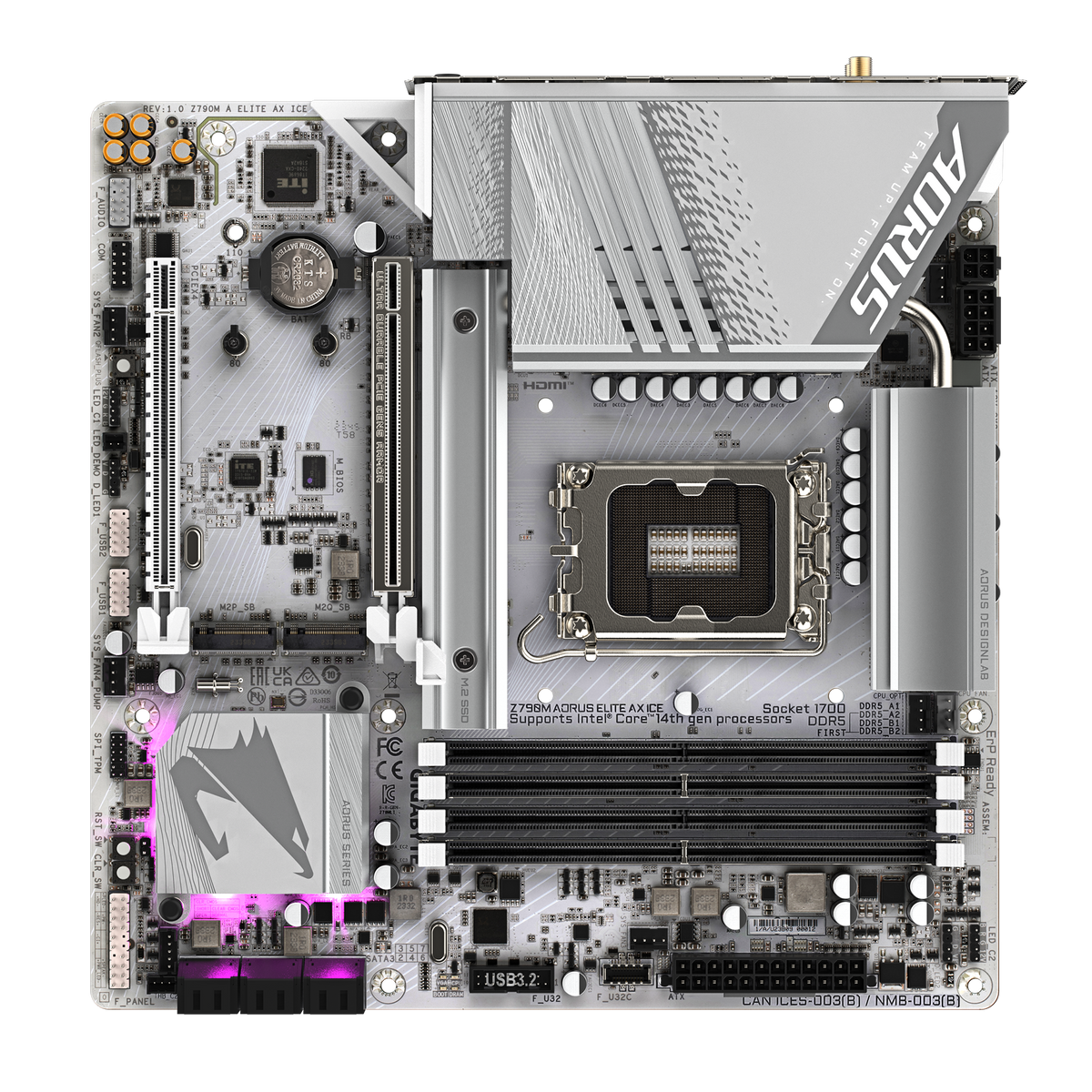 GIGABYTE Z790M AORUS ELITE AX ICE DDR5 MOTHERBOARD – TechCure India