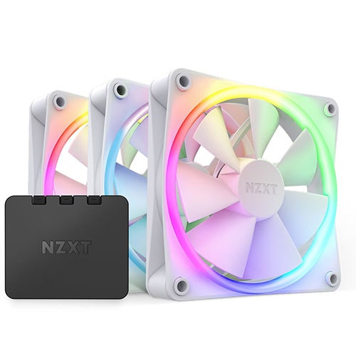 NZXT F120 RGB 120mm Fans With Controller White (Triple Pack) – TechCure India