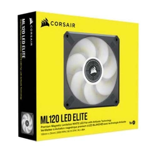 CORSAIR ML120 Elite 120mm White Premium PWM Magnetic Levitation Cabinet Fan (Black) (Single Pack) - 5