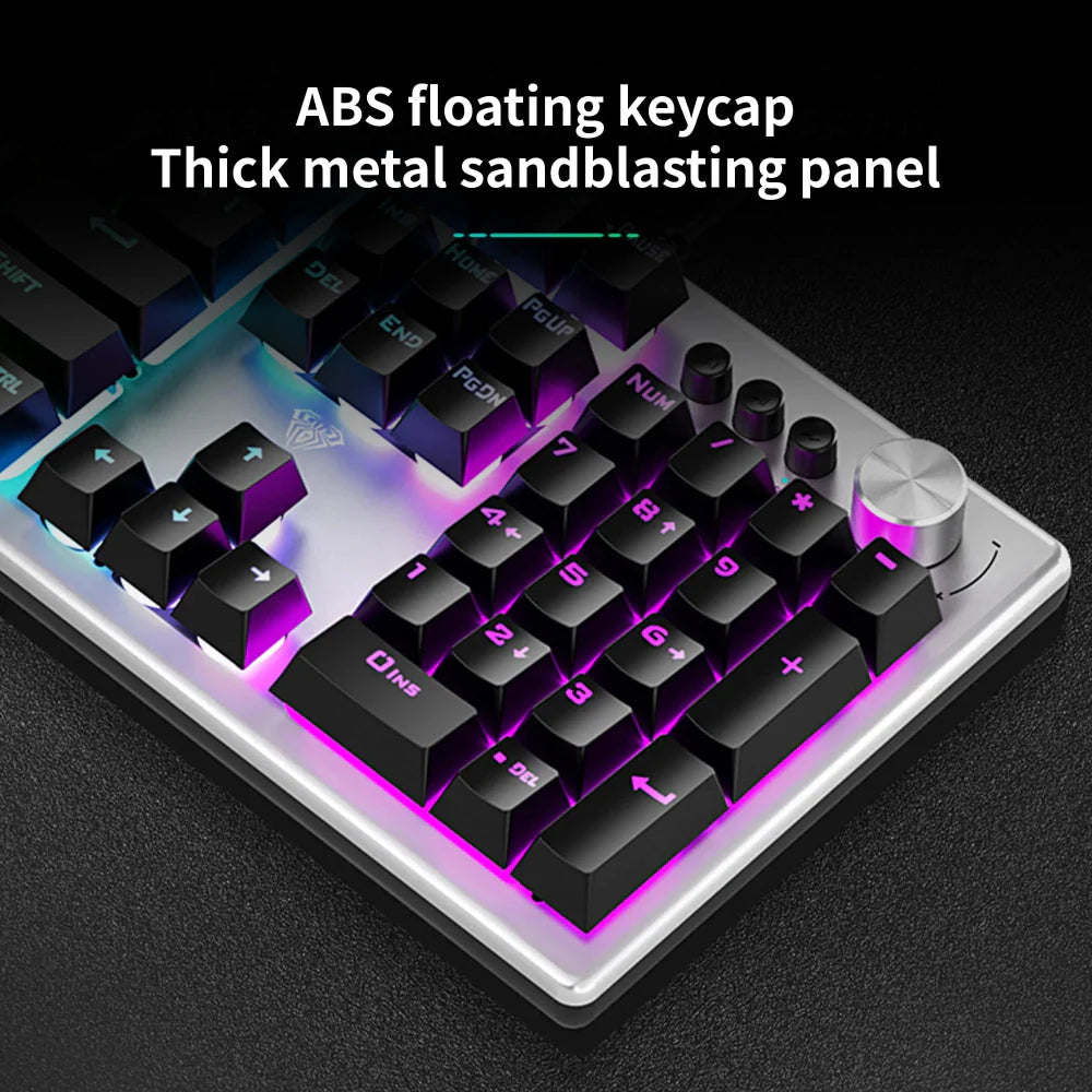 AULA F2028 Full Size RGB Wired Membrane Gaming Keyboard ( Black / Grey ) ( Membrane Switch ) (‎F2028) - 2