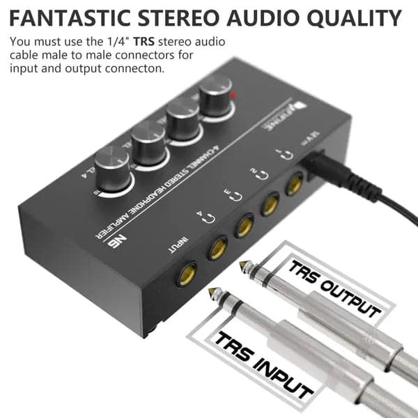FIFINE N6 Headphone Amplifier With Stereo Output And Individual Volume Controls - 3