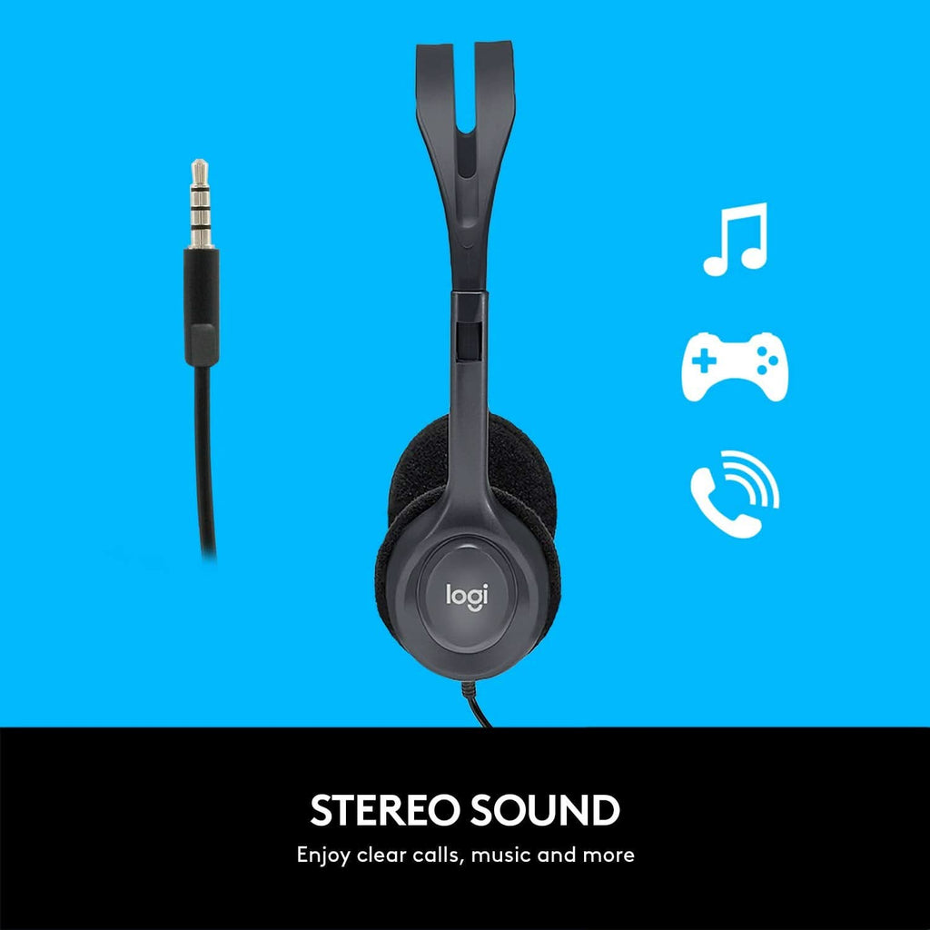 LOGITECH H111 WIRED HEADPHONES WITH MIC – TechCure India