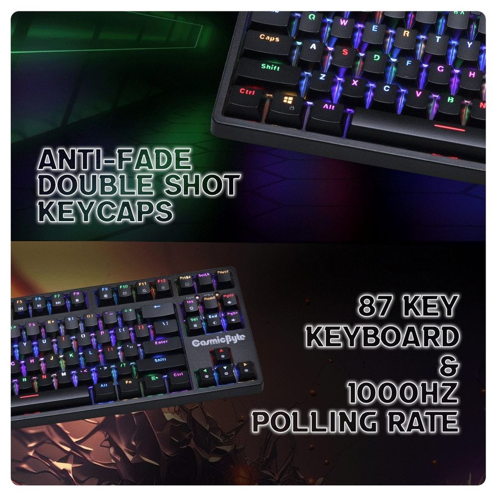 COSMIC BYTE CB-GK-38 Trinity Tenkeyless Wired Optical Swappable Switch Gaming Keyboard ( Black ) - 2