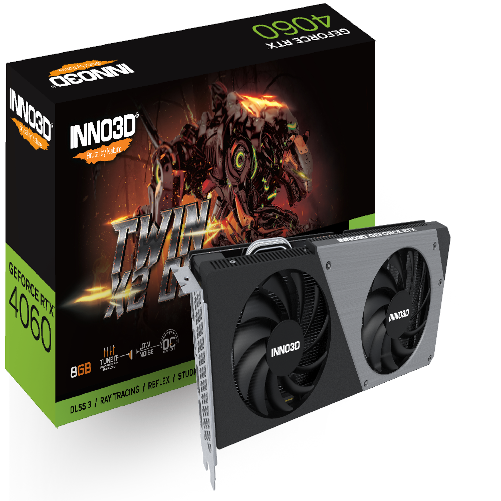 INNO3D GeForce RTX 4060 Twin X2 OC Nvidia Graphic Card - 3