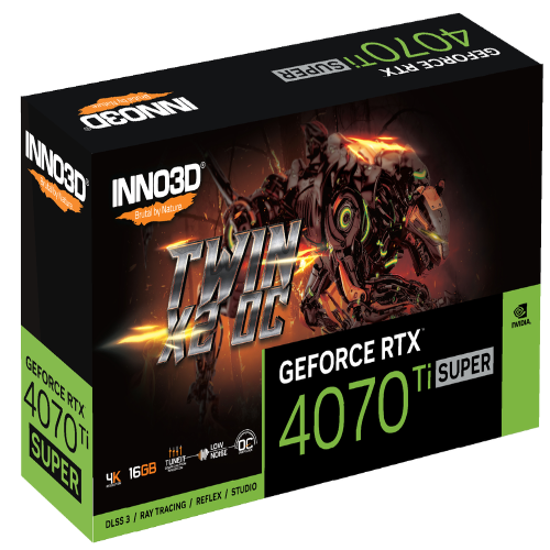 INNO3D GeForce RTX 4070 Ti Super Twin X2 OC 16GB Nvidia Graphic Card - 3