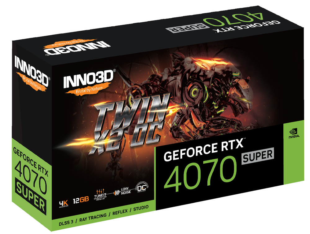 INNO3D GeForce RTX 4070 Super Twin X2 OC 12GB Nvidia Graphic Card - 4