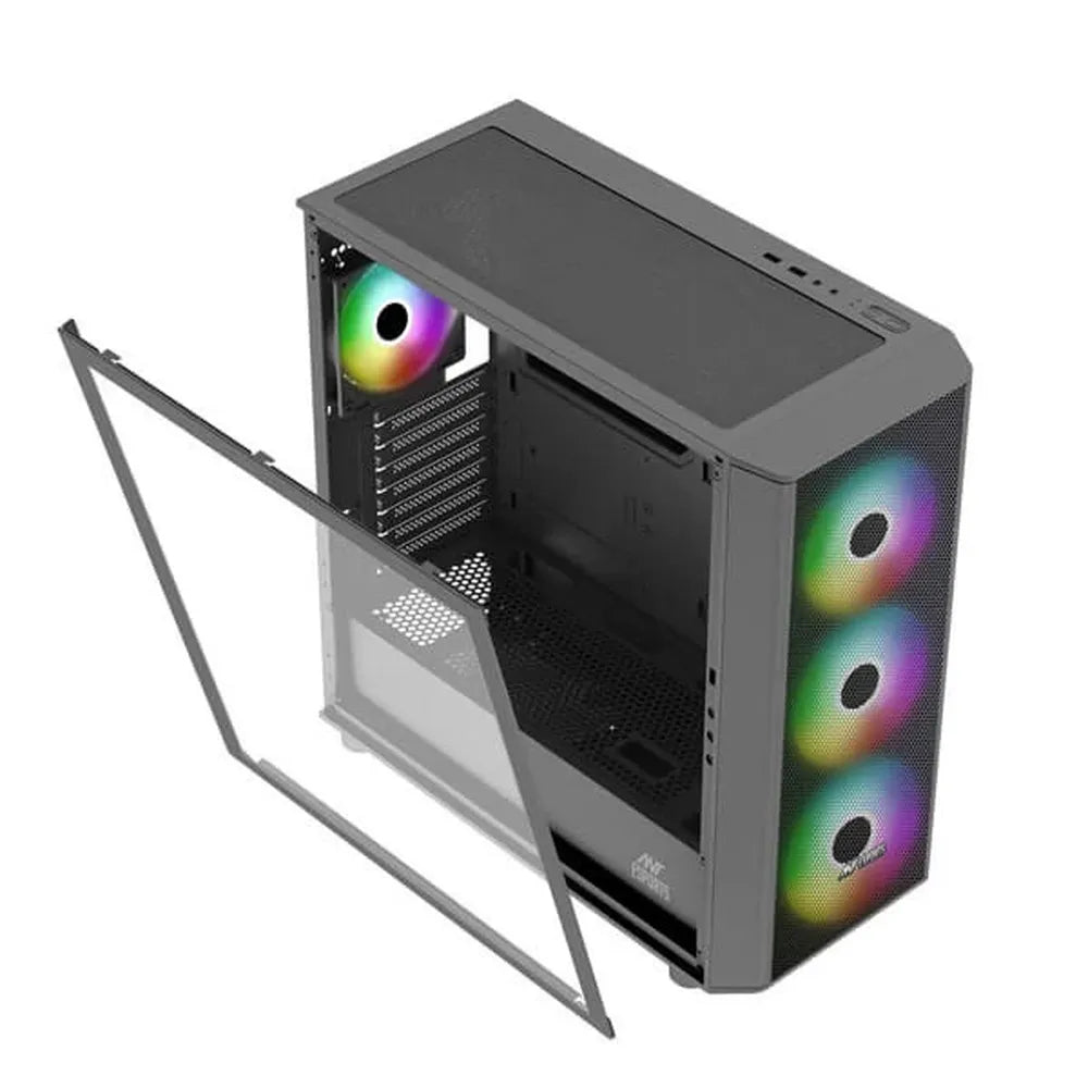 ANT ESPORTS 411 Air ARGB EATX Mid Tower Cabinet (Black) - 2