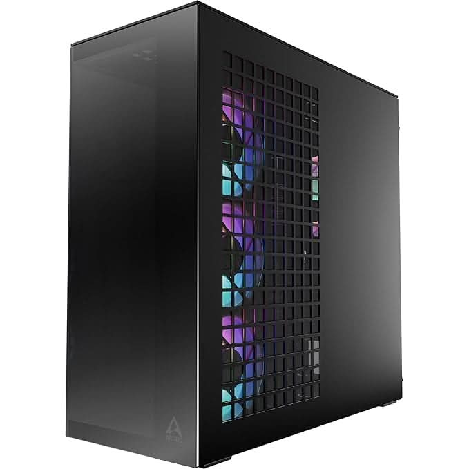 ARCTIC Xtender VG (Mirror Black) with Vertical GPU Mount Case – TechCure India