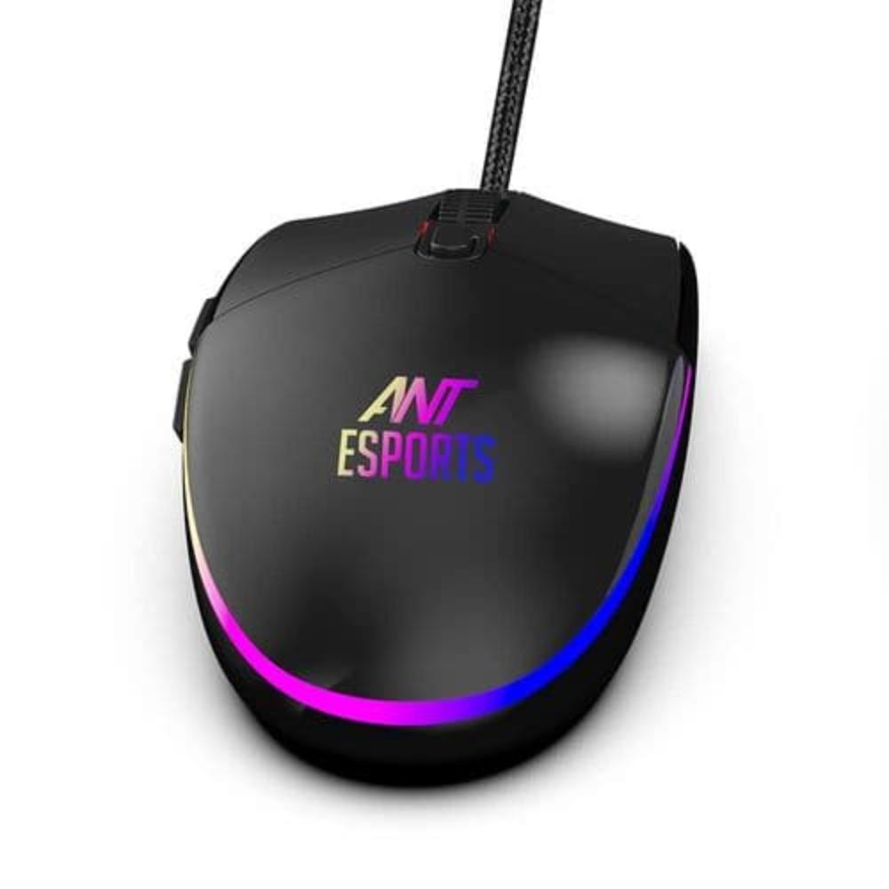 ANT ESPORTS GM60 Wired Ambidextrous Optical Gaming Mouse ( GM60 ) (3600DPI / 6 Macro Buttons ) ( Black ) - 3