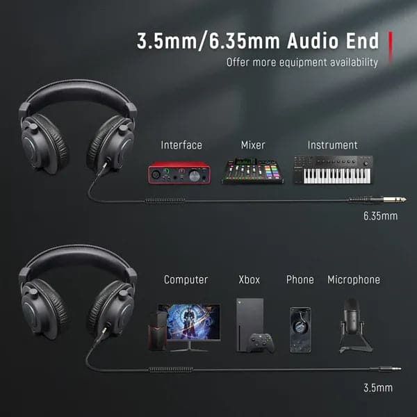 FIFINE H8 Studio Wired Stereo Gaming Headphone With Mic ( Black ) ( PC/Mac ) – TechCure India