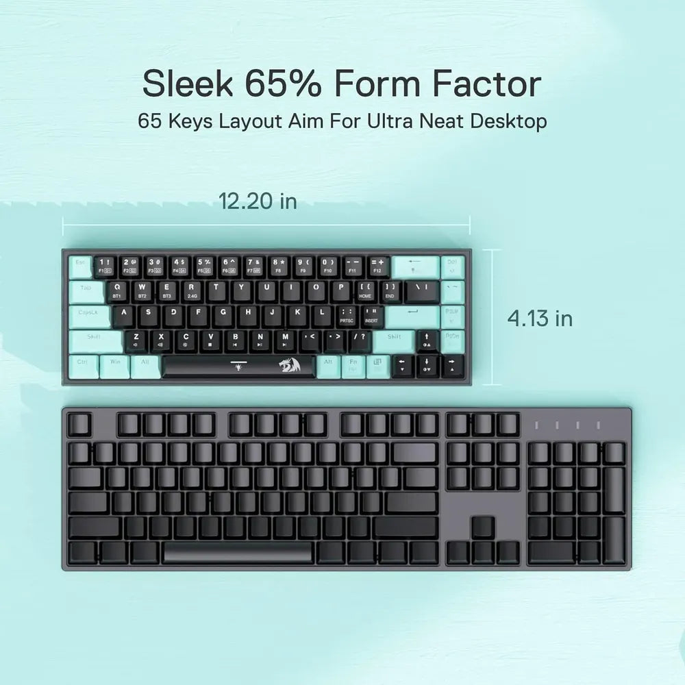 REDRAGON Pro Castor K631 SE 65% Bluetooth + Wired Mechanical Gaming Keyboard ( Linear Red Switch ) - 4