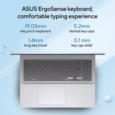 ASUS Vivobook 16 X1607CA-MB350WS, Intel Core Ultra 5 225H, 16GB RAM, 512GB SSD, Intel Graphics, 16 inch FHD+, Windows 11 Home, Office Home 2024, M365 Basic-1 Year Validity, AI Powered Light Weight Laptop, 1 Year(s) Warranty, Silver – TechCure India