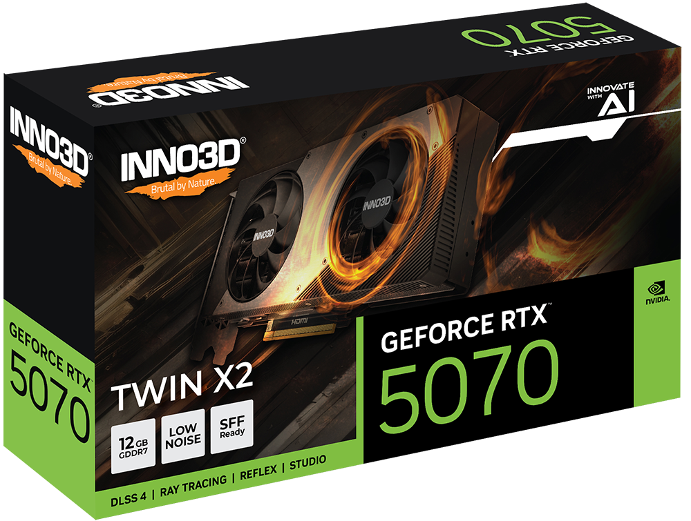 INNO3D GeForce RTX 5070 TWIN X2 12GB GDDR7 Graphics Card – TechCure India