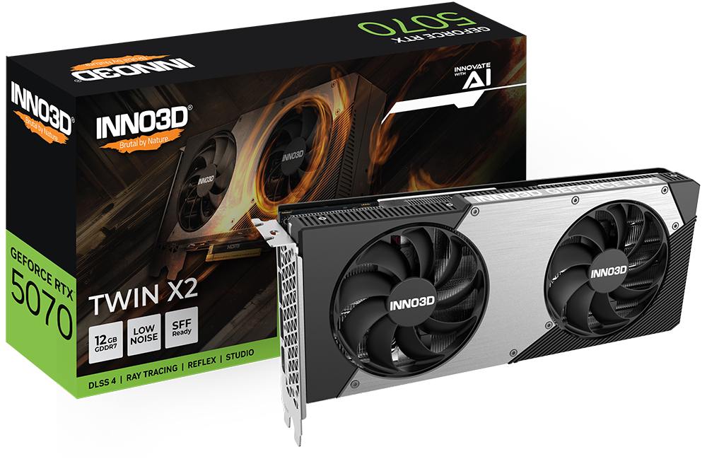 INNO3D GeForce RTX 5070 TWIN X2 12GB GDDR7 Graphics Card – TechCure India