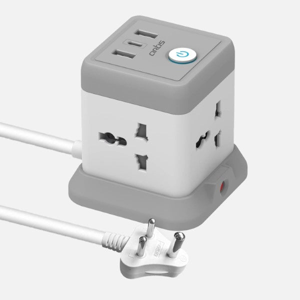 Artis AR-4SS-3USBCB 4 Universal Sockets with 2 USB Ports & 1 USB Type C Port with Circuit Breaker Surge Protector – TechCure India