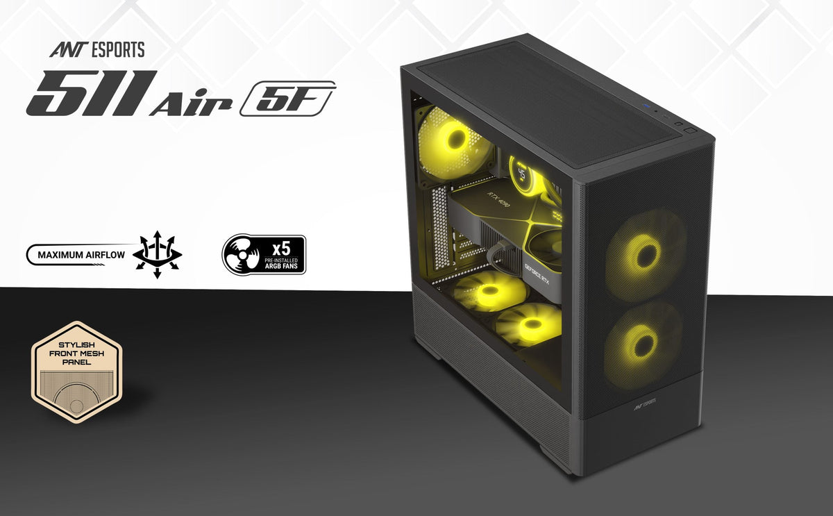 ANT ESPORTS 511 AIR 5F MID TOWER BLACK CABINET – TechCure India