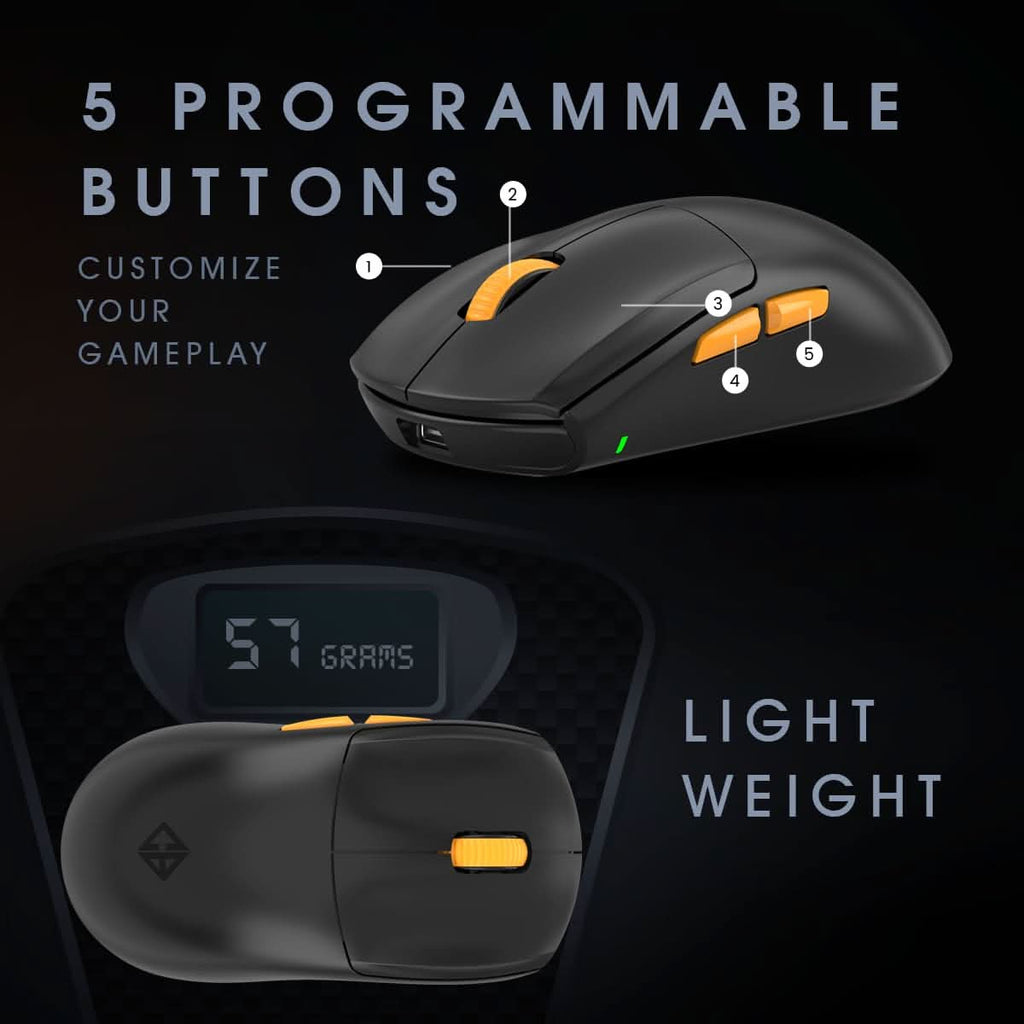 COSMIC BYTE ATLAS TRI-MODE GAMING MOUSE WIRELESS (BLACK) – TechCure India