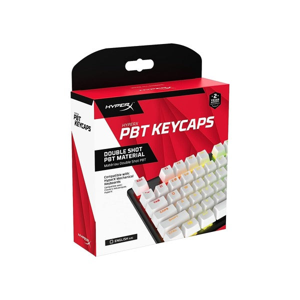 HyperX PBT Keycaps Full Key Set, Double Shot PBT Material, English (US) Layout, 104 Keys (White) – TechCure India