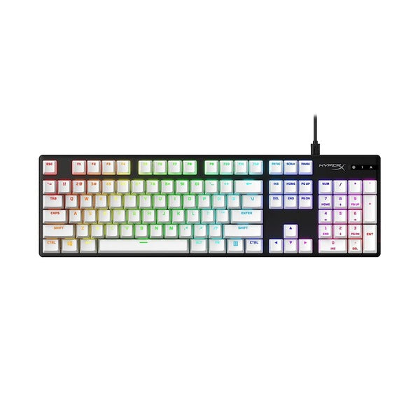 HyperX PBT Keycaps Full Key Set, Double Shot PBT Material, English (US) Layout, 104 Keys (White) – TechCure India