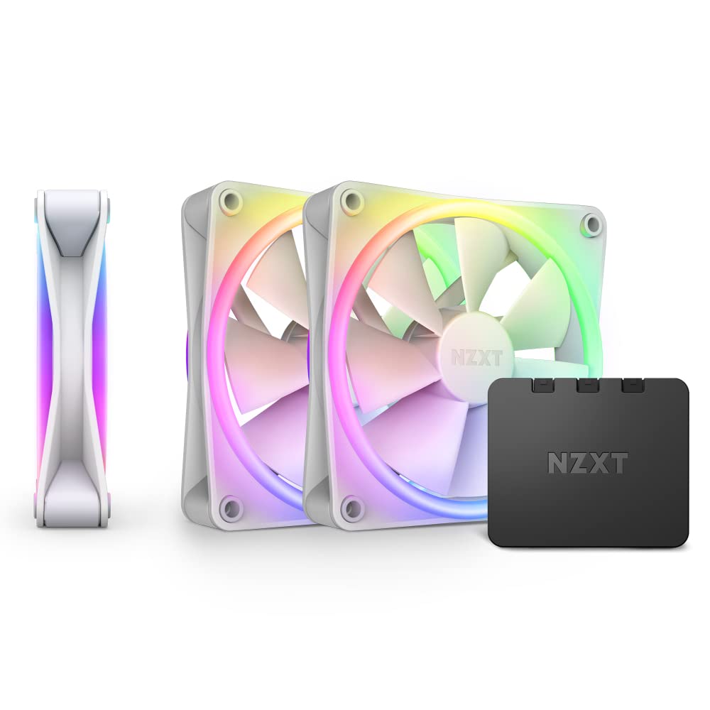 NZXT F120RGB DUO - 120MM DUAL-SIDED RGB FAN - TRIPLE PACK (WHITE) W/RGB CONTROLLER-RF-D12TF-W1 – TechCure India