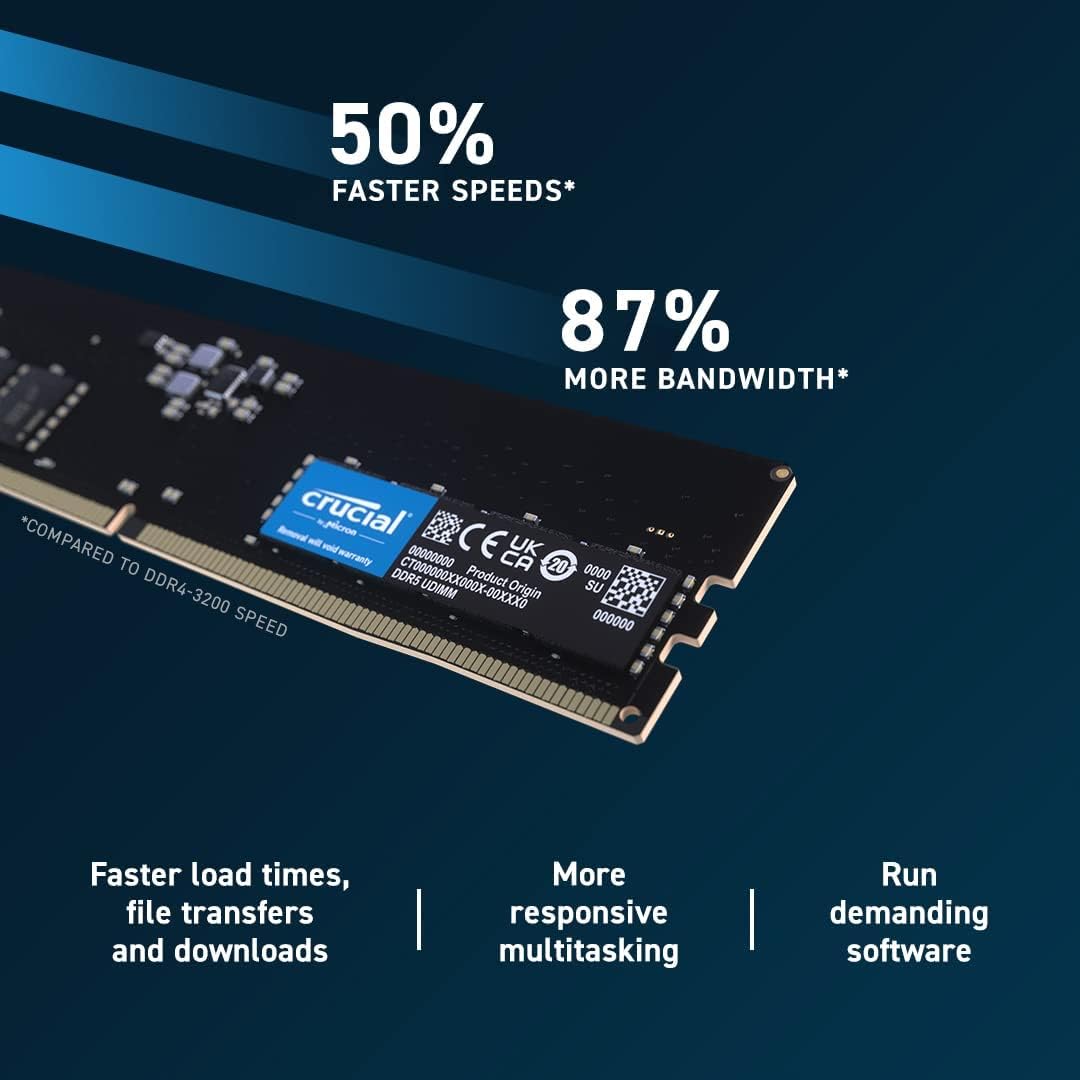 CRUCIAL BASICS 16GB DDR5-4800 UDIMM RAM CB16GU4800 – TechCure India