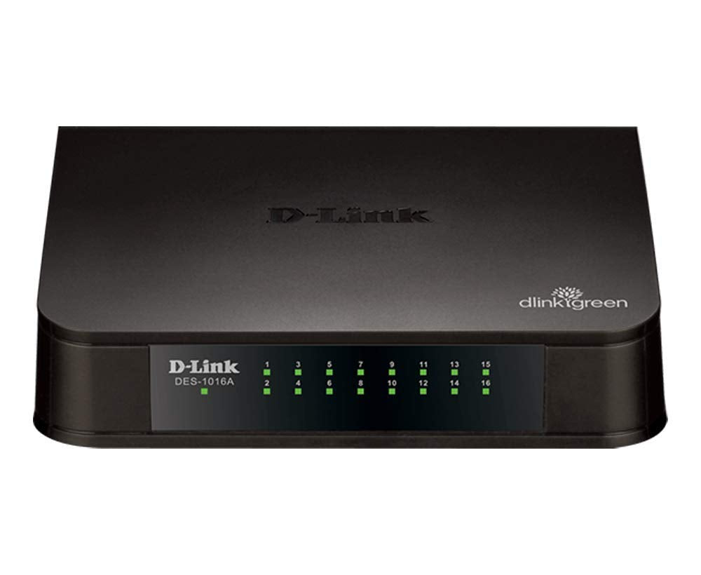 DLINK DES-1016A 16 PORT 10/100 MBPS SWITCH, BLACK – TechCure India