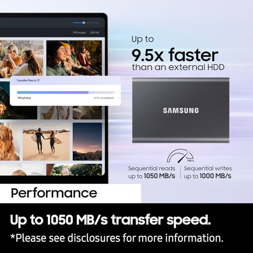 SAMSUNG T7 2TB UP TO 1,050MB/S USB 3.2 GEN 2 MU-PC2T0T/WW SSD – TechCure India
