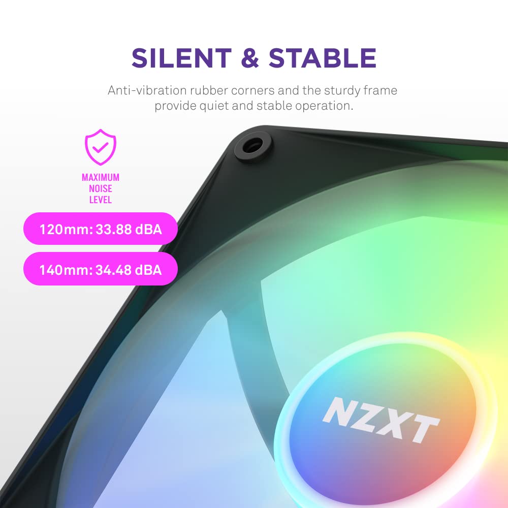 NZXT F120 RGB CORE 120MM CABINET FAN BLACK TRIPLE PACK (RF-C12TF-B1) – TechCure India