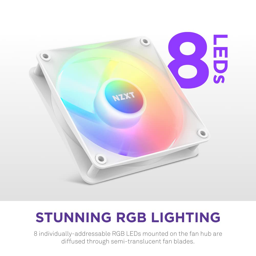 NZXT F120RGB CORE - 120MM RGB FAN - TRIPLE PACK (WHITE) W/RGB CONTROLLER RF-C12TF-W1 – TechCure India
