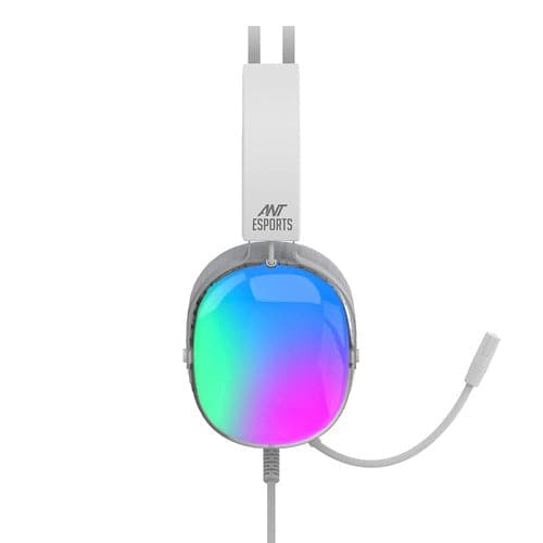 ANT ESPORTS H1150 RGB 3.5mm Crystal Wired Gaming Headphone ( White ) ( PC / Playstation / XBox ) - 2