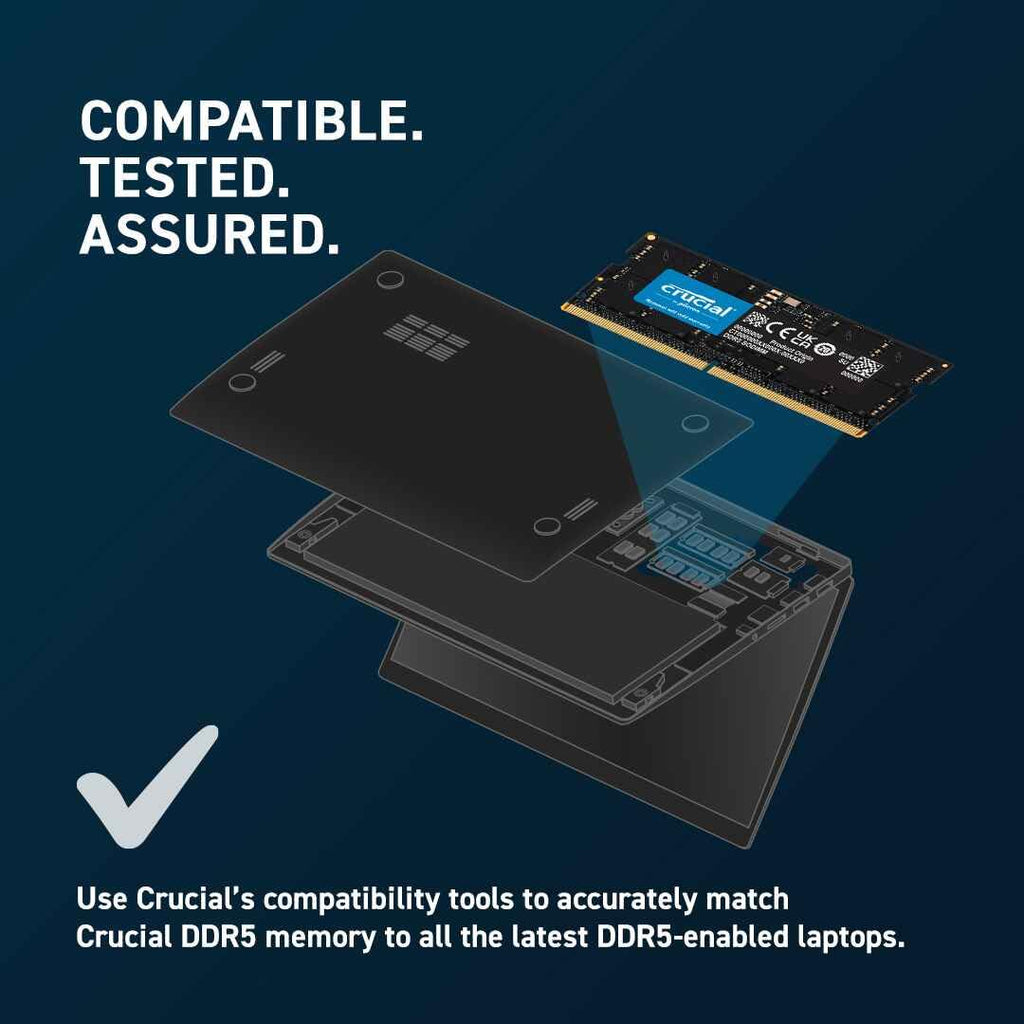 CRUCIAL BASICS 16GB DDR5-4800 SODIMM LAPTOP RAM CB16GS4800 – TechCure India