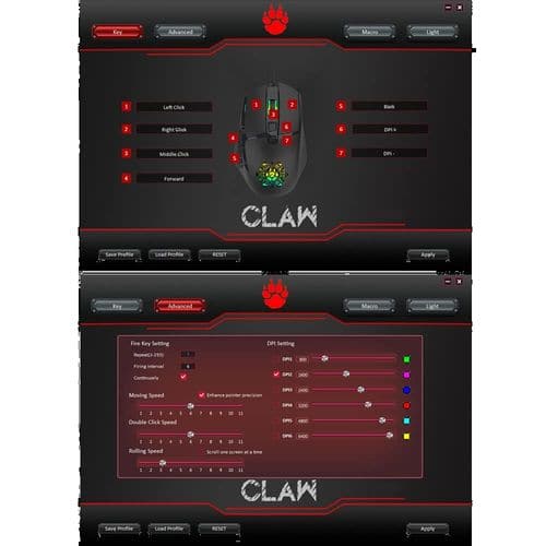 CLAW Dawon Wired Ergonomic Gaming Mouse ( 6400DPI / 7 Macro Buttons ) ( Black ) - 5
