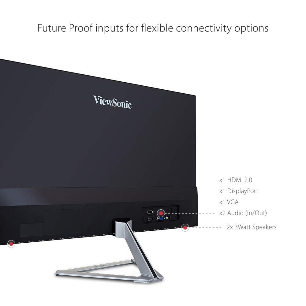 VIEWSONIC VX2776-SMHD-3 68.5 CM (27") FHD IPS MONITOR 100HZ, 100% SRGB, 2WXSPEAKER, VIEWMODE (GAME, MOVIE, WEB, TEXT) ULTRA SLIM, METALLIC TRIANGLE STAND, EYE CARE,1X HDMI, 1XDP,1 XVGA – TechCure India