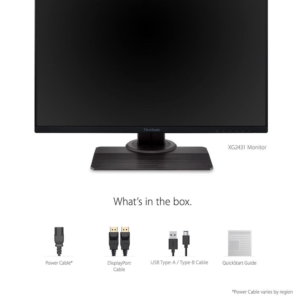 VIEWSONIC 60.96 CM (24") FHD FAST IPS 240HZ 0.5MS PREMIUM GAMING MONITOR,BLUR BUSTERS 2.0 CERTIFIED, VESA HDR 400, HEIGHT ADJUSTMENT, TILT, PIVOT, SWIVEL, HDMI,DP, USB A,B &104% SRGB-XG2431 – TechCure India