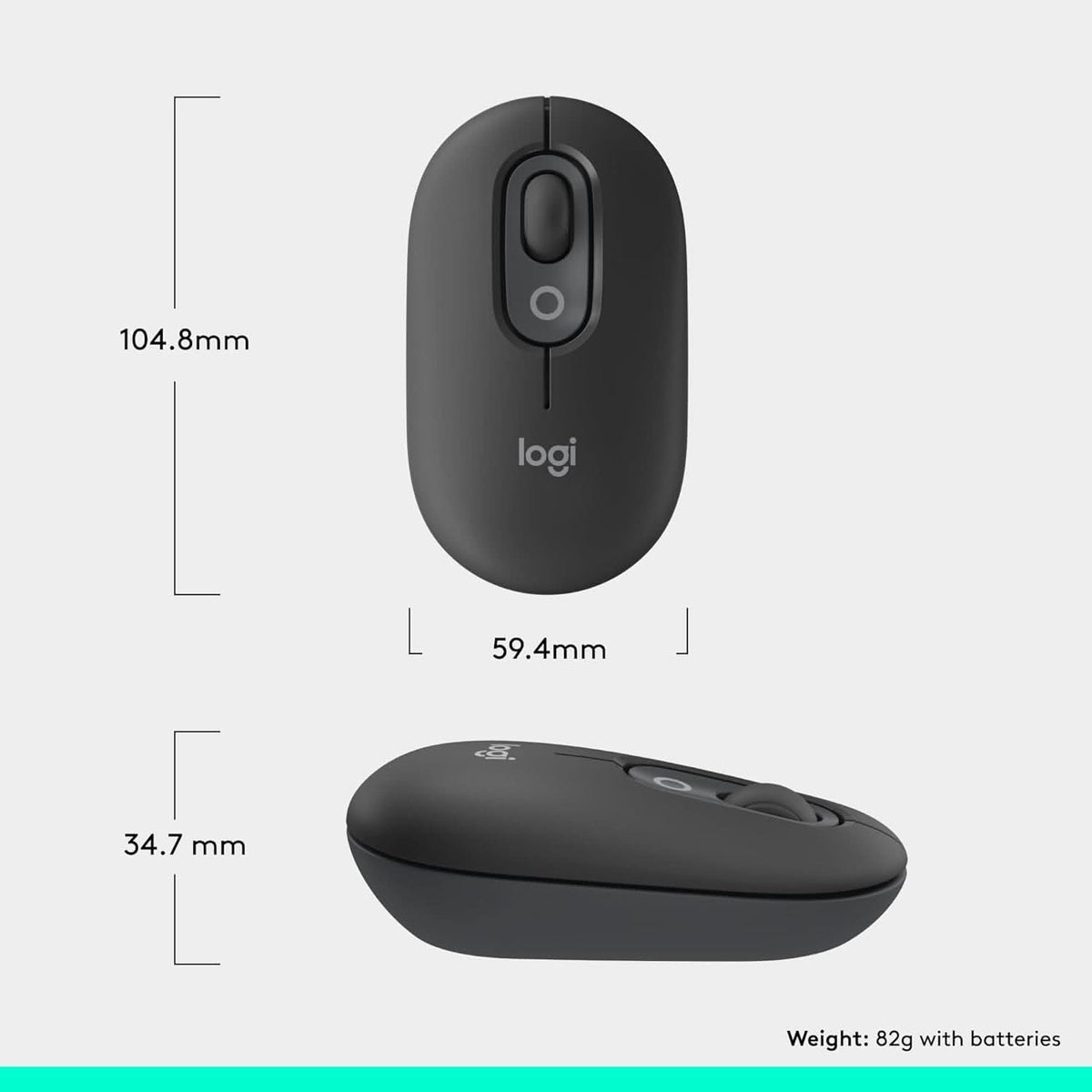 LOGITECH POP ICON COMPACT AND PORTABLE WIRELESS BLUETOOTH MOUSE - GRAPHITE – TechCure India