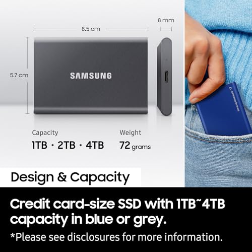 SAMSUNG T7 2TB UP TO 1,050MB/S USB 3.2 GEN 2 MU-PC2T0T/WW SSD – TechCure India