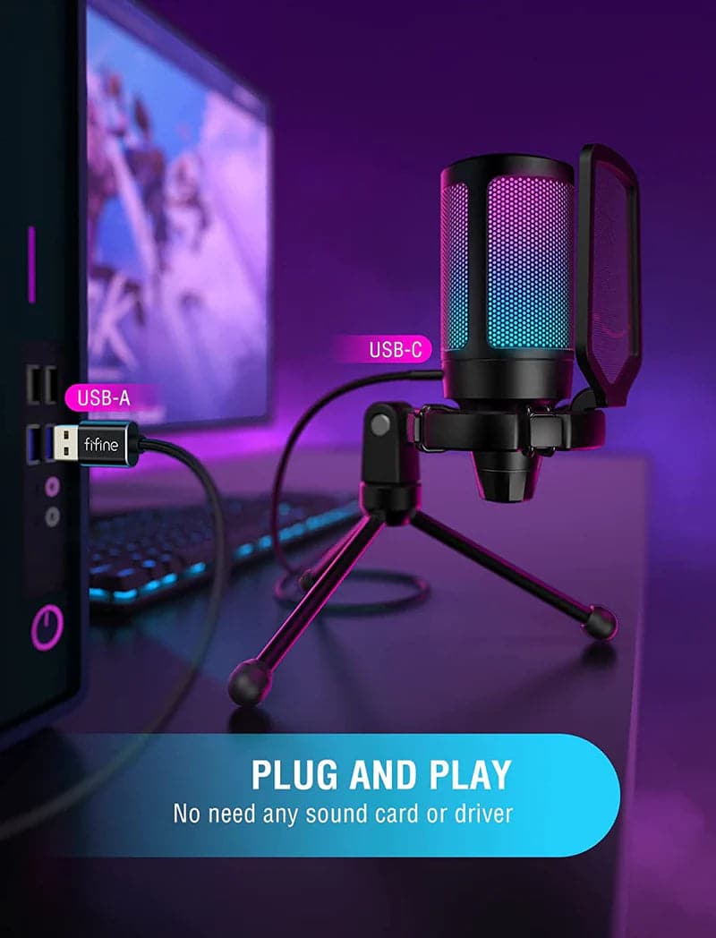 FIFINE Ampligame A6V USB Gaming Microphone ( Black ) - 5