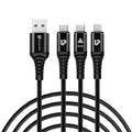 ULTRAPROLINK 3-in-1 Fast USB-A to Dual Type-C + iPhone Connector Charging Cable 65W (UL1236BLK-0150) – TechCure India
