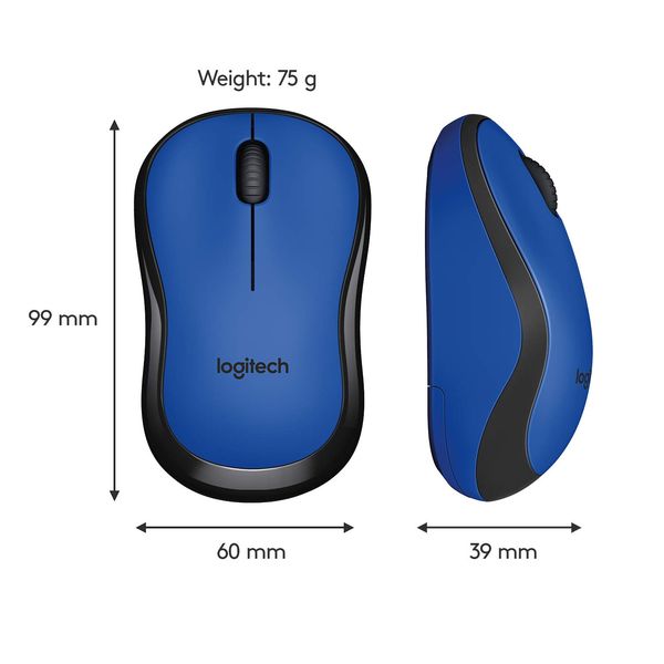 LOGITECH M221 Silent Wireless Ambidextrous Gaming Mouse ( 910-004883 ) ( 1000DPI / 3 Macro Button ) ( Blue ) - 2