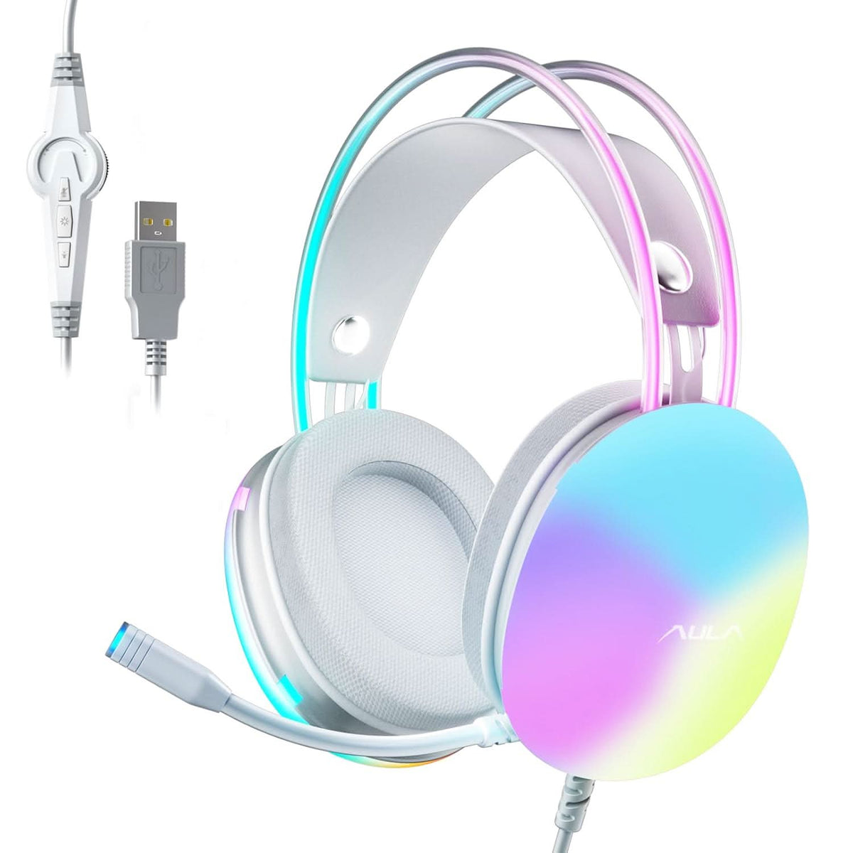 AULA S505 USB WIRED GAMING HEADPHONES RGB WIRED LAPTOP DESKTOP HEADSET (GREEN) – TechCure India