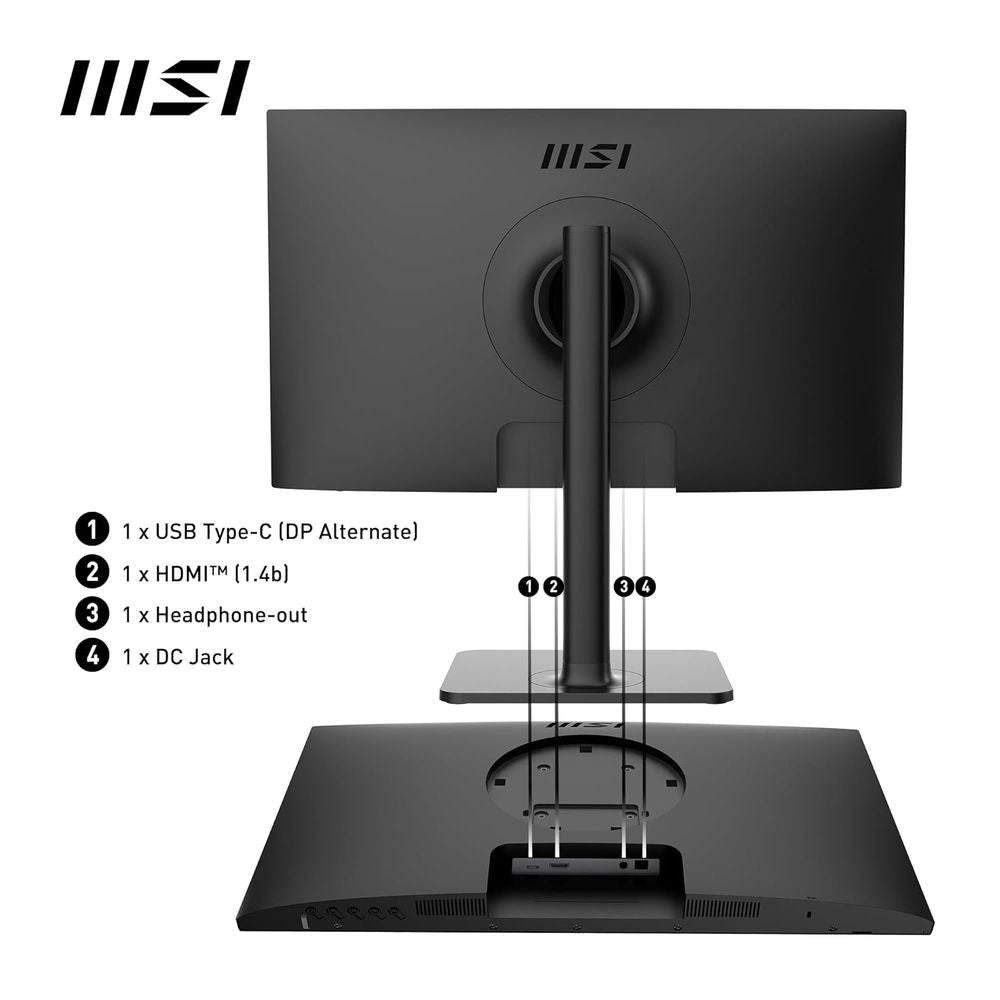 MSI Modern MD2412P 24 Inch FHD 100Hz IPS Panel 144%SRGB 1MS AMD Freesync IPS Business Monitor - 3