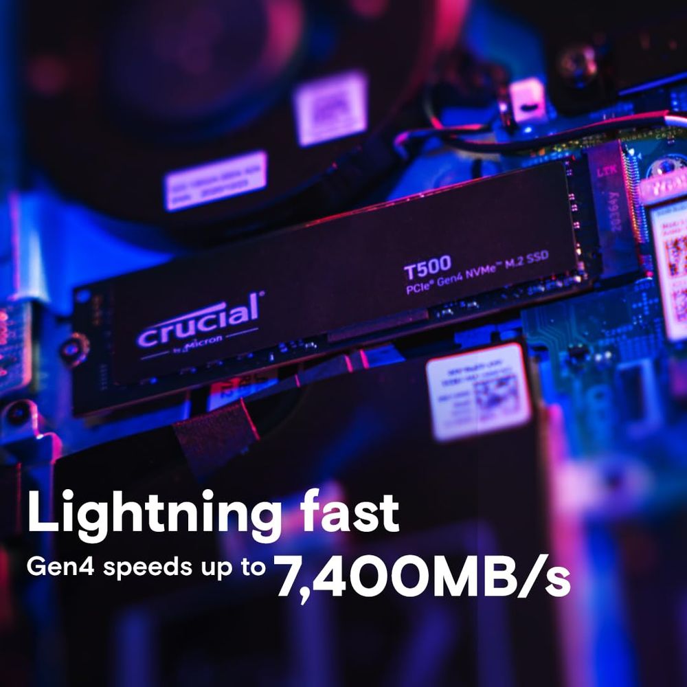 CRUCIAL T500 1TB M.2 NVME Gen4 Solid State Drive ( SSD ) - 4
