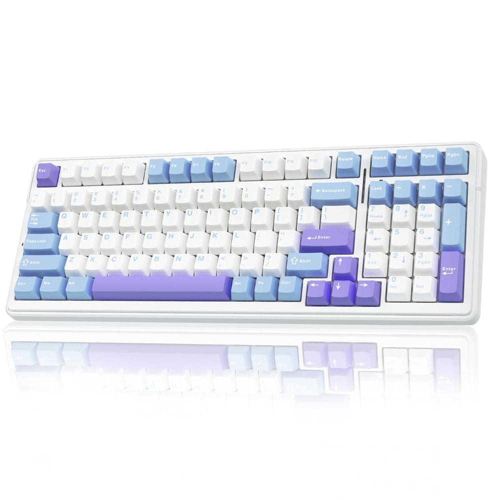 AULA F99 96% Wireless Mechanical Gaming Keyboard ( Graywood Switch ) ( White / Blue ) ( F99UWW ) – TechCure India