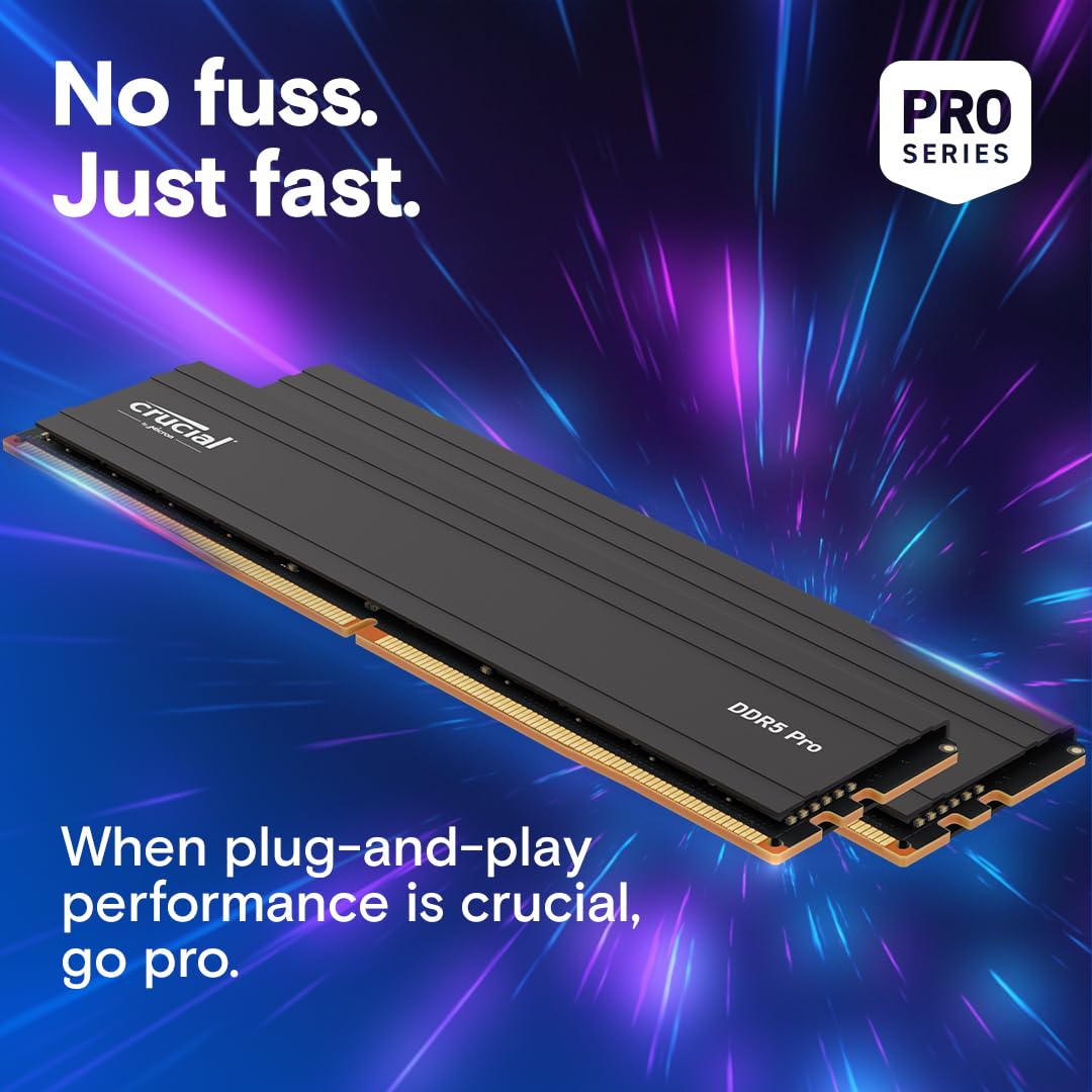 CRUCIAL PRO 32GB KIT (2X16GB) DDR5-6000 UDIMM CL48 RAM CP2K16G60C48U5 – TechCure India