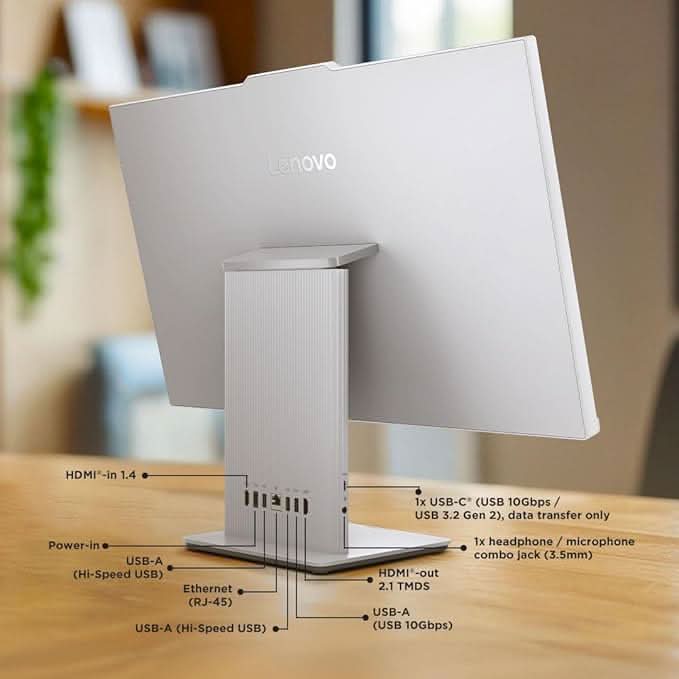 Lenovo Ideacentre AIO AMD Ryzen 7 7735HS 23.8" FHD IPS All-In-One Desktop(16GB RAM/512GB SSD/Win11/Microsoft 365 Basic + Office Home 2024/3Wx2 Speakers/5MP Camera/Wireless Keyboard & Mouse),F0HR008YIN – TechCure India