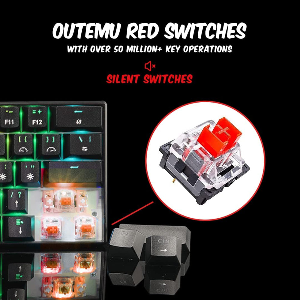 COSMIC BYTE CB-GK-32 Themis 60% Mechanical Wired Gaming Keyboard ( Black ) ( Red Switch ) - 5