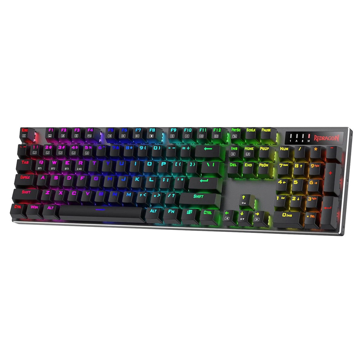 REDRAGON K556 DHARMA PRO (WIRED/WIRELESS/BT) RED SWITCH WIRELESS RGB KEYBOARD BLACK – TechCure India