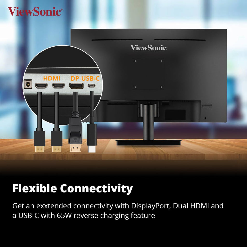 VIEWSONIC VA2709U-4K 68.58 CM (27") SUPERCLEAR IPS 4K UHD MONITOR | SINGLE CABLE SOLUTION | 65W LAPTOP CHARGE BACK | HDR10 | EYE PROTECH | DUAL SPEAKER HDMI | DP | USB-C – TechCure India